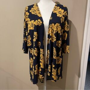 Yellow and Blue Floral Kimono